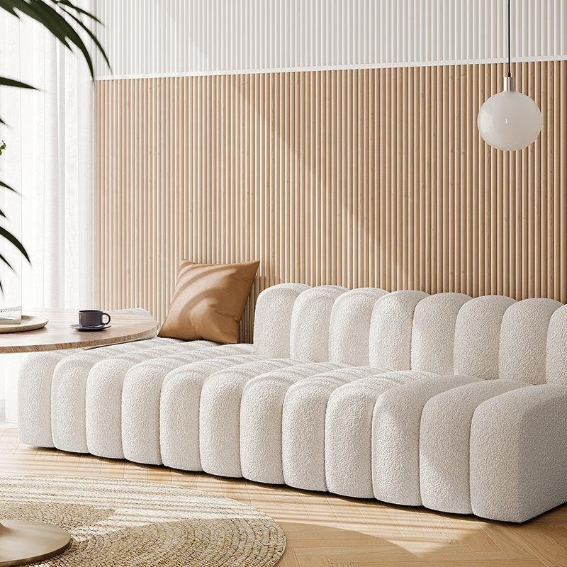 Modern Design Boucle Fabric Accent Sofa 3 Seater Nordic Living Room Furniture Cloud Couch Velvet Modular Sectional Sofa Set