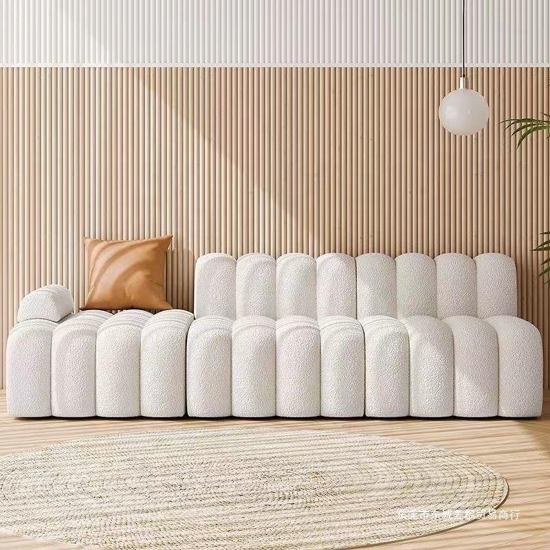 Modern Design Boucle Fabric Accent Sofa 3 Seater Nordic Living Room Furniture Cloud Couch Velvet Modular Sectional Sofa Set