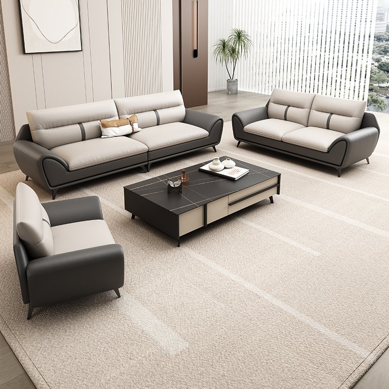 Light Luxury Modern Office Sofa Set Three-Person Simple Modern Combination for Business or Leisure Reception for Living Room
