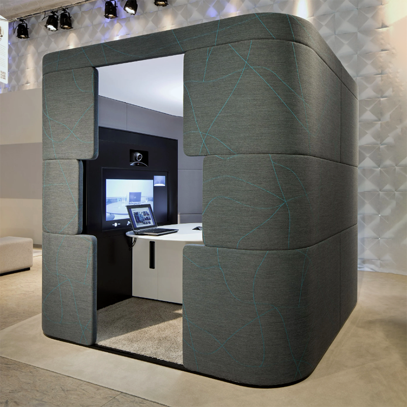 wholesale office furniture modern upholstered office booth seating fabric acoustic office pod with sofa