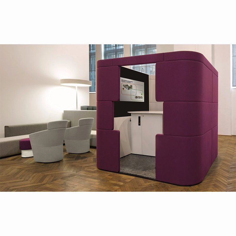 wholesale office furniture modern upholstered office booth seating fabric acoustic office pod with sofa