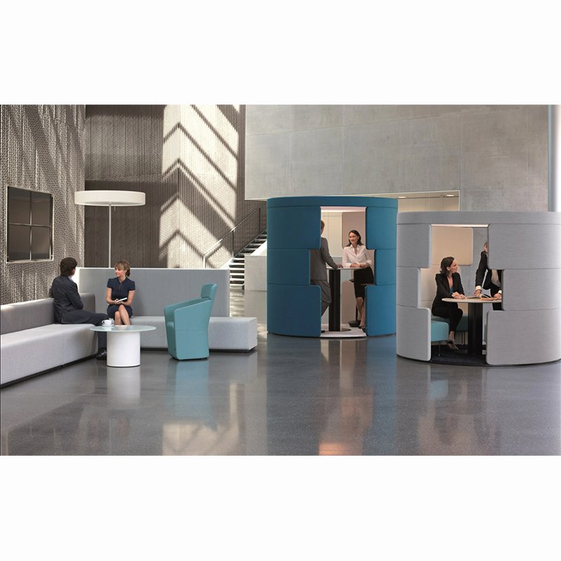 wholesale office furniture modern upholstered office booth seating fabric acoustic office pod with sofa