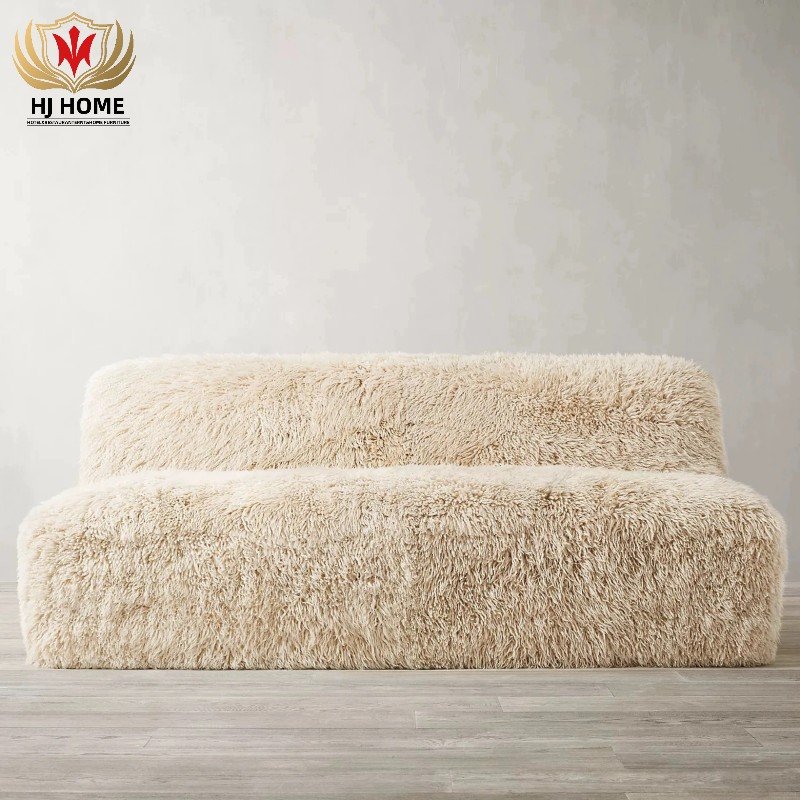 HJ HOME United States Instagram network red plush floor sofa nordic minimalist short fur bedroom light luxury couch