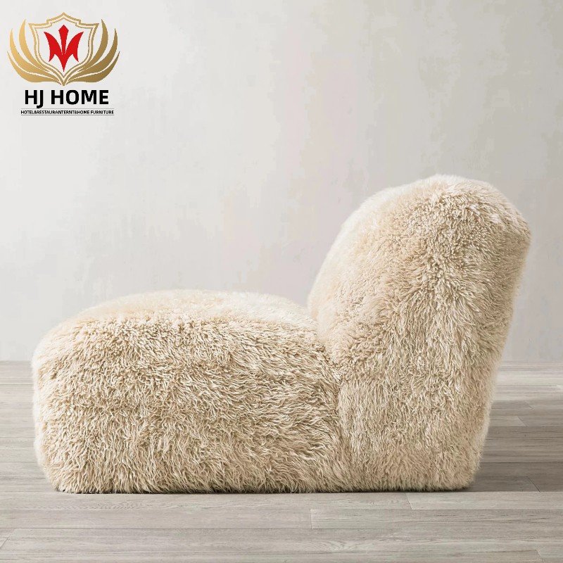 HJ HOME United States Instagram network red plush floor sofa nordic minimalist short fur bedroom light luxury couch
