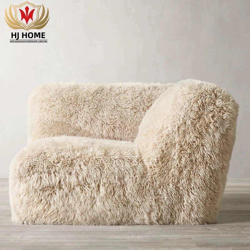 HJ HOME United States Instagram network red plush floor sofa nordic minimalist short fur bedroom light luxury couch