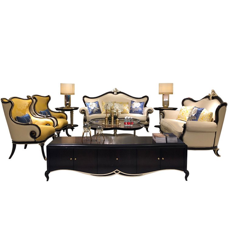 High Quality Living Room Furniture Modern Comfortable Sectional Sofa European Style High End Leather Cover Recliner Couch