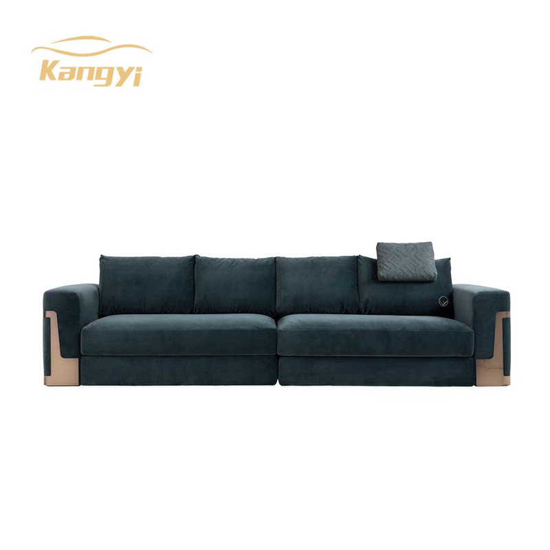 Wholesale high quality living room furniture sofa luxury design new model Indoor blue floor sofa set