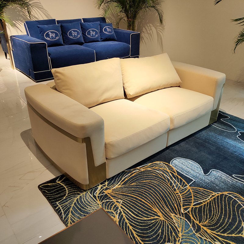 Wholesale high quality living room furniture sofa luxury design new model Indoor blue floor sofa set
