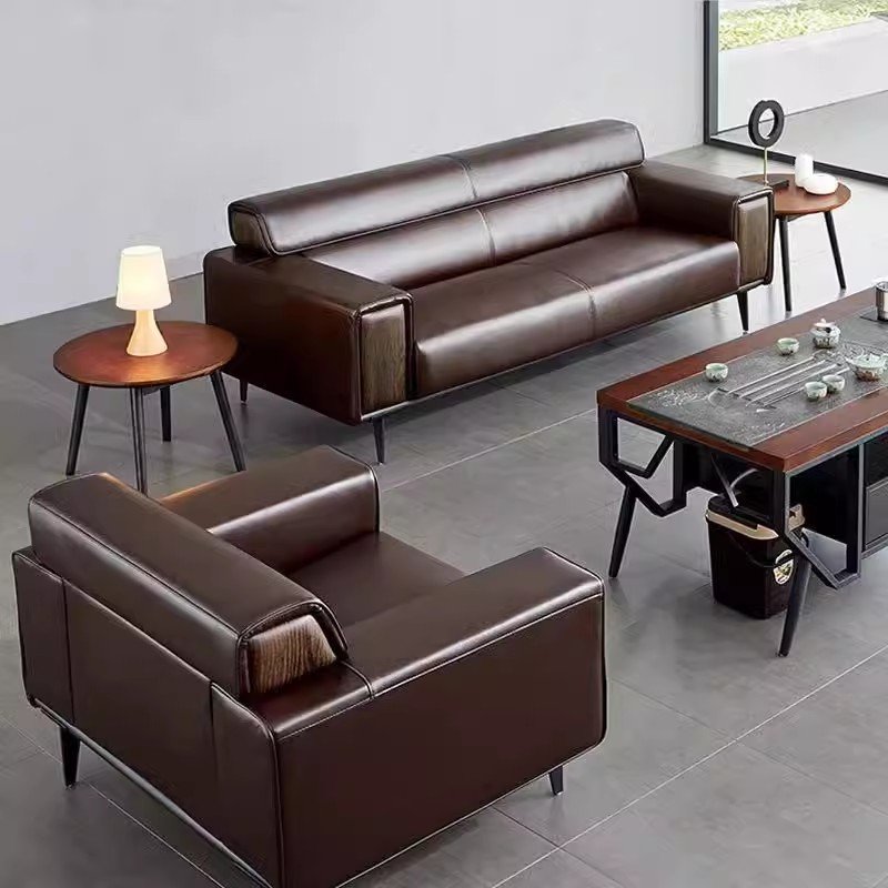 The boss office sofa simple modern business office sofa meeting guests to discuss the reception area leather sofa combination
