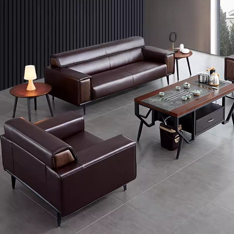 The boss office sofa simple modern business office sofa meeting guests to discuss the reception area leather sofa combination