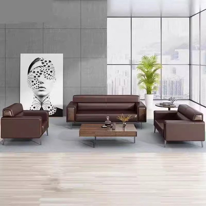 The boss office sofa simple modern business office sofa meeting guests to discuss the reception area leather sofa combination