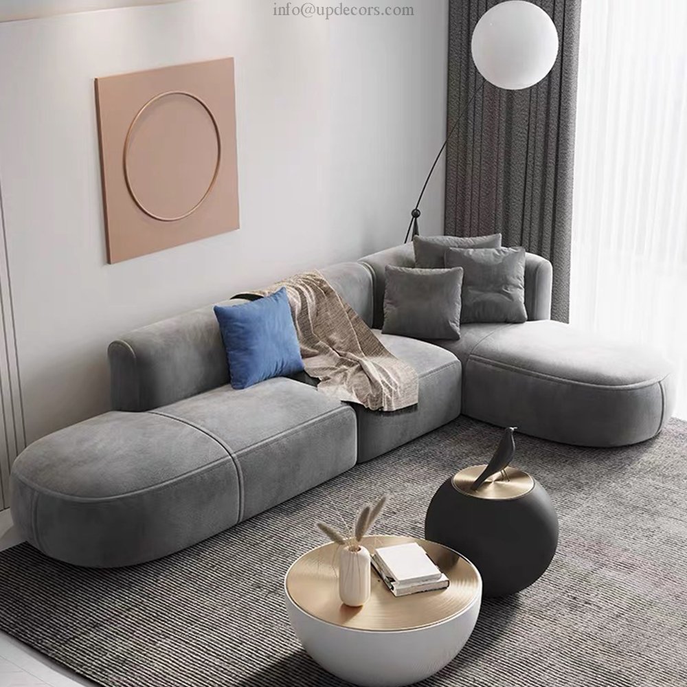 Latest Italian Design Furniture Fabric Sofa 2 Seats 3 Seats L Shaped Corner Sofa Furniture Living Room