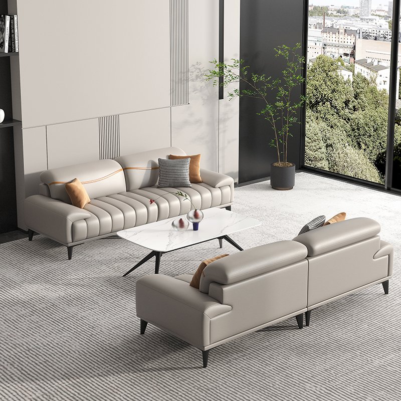 Comfortable Office Chesterfield Sofa Leather Modern Simple Office Sofa Coffee Table Set of Sofas for Sale