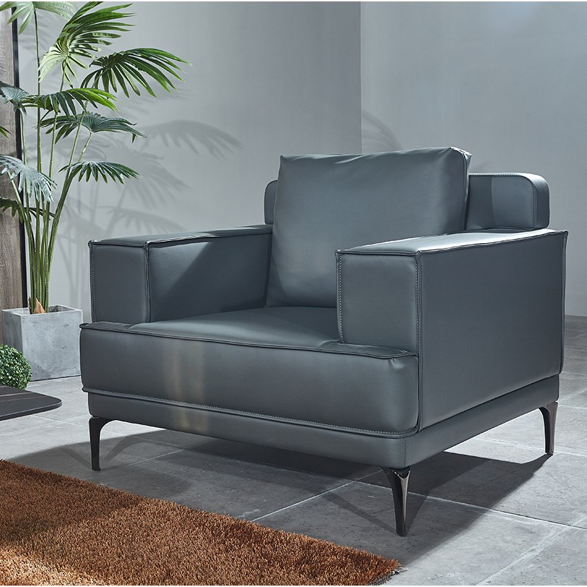 Mingle Furniture Modern Style Office Lounge Sofa Leisure Reception Pu Leather Sofa