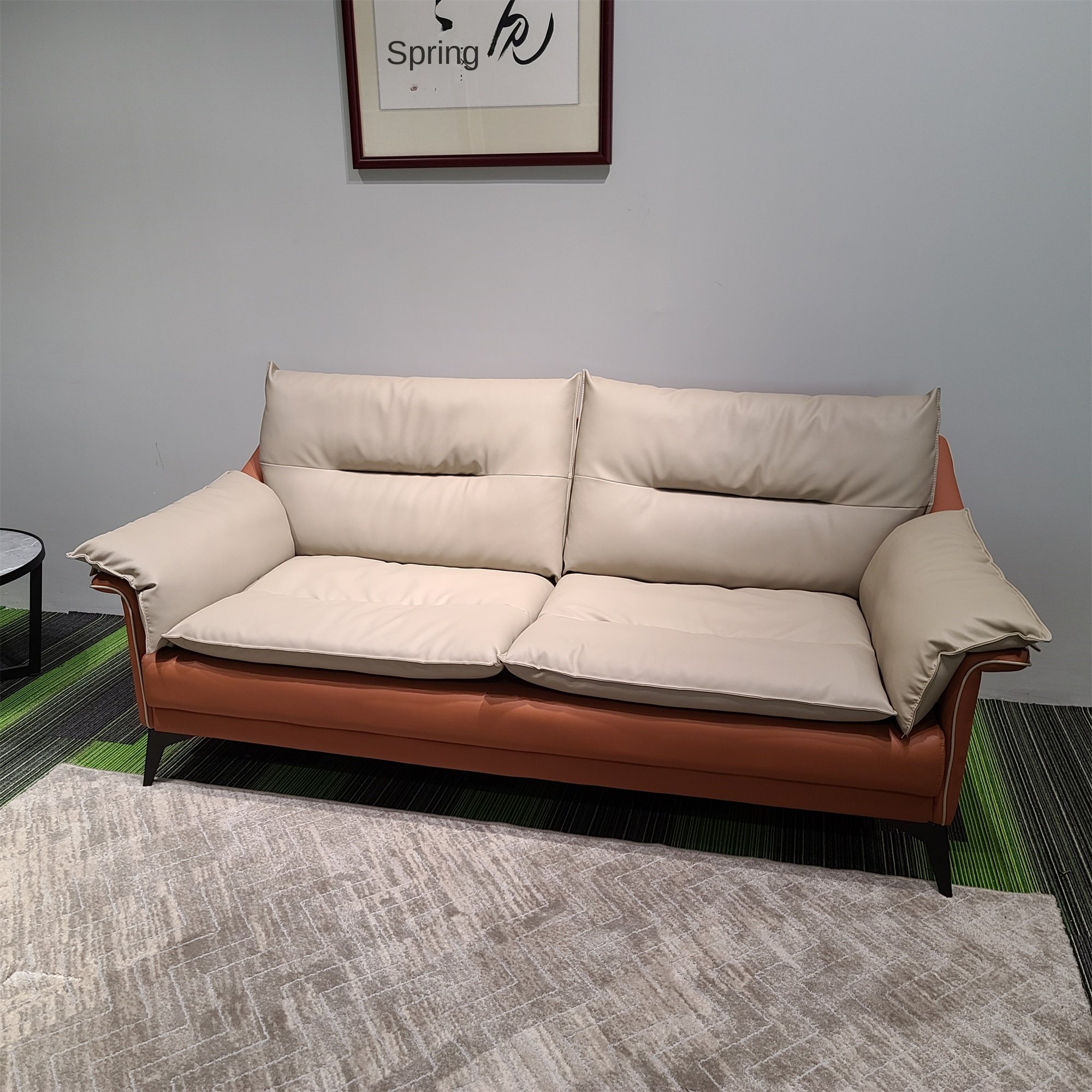 Luo Sheng Modern Three-Person Leather Office Sofa Set Business Reception Leisure Negotiation Coffee Table Guests Modular