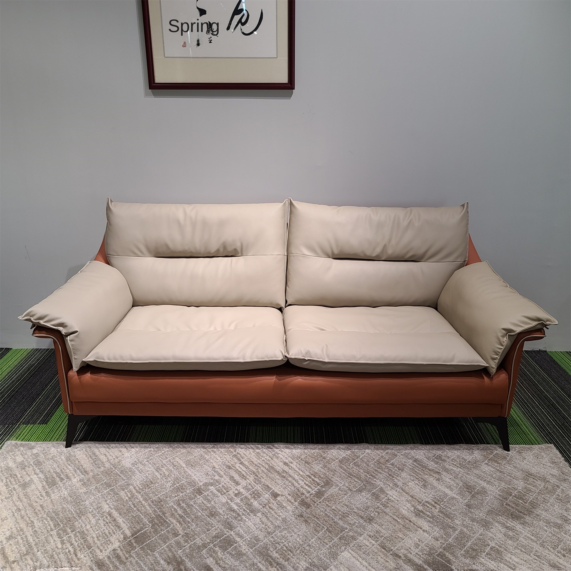 Luo Sheng Modern Three-Person Leather Office Sofa Set Business Reception Leisure Negotiation Coffee Table Guests Modular