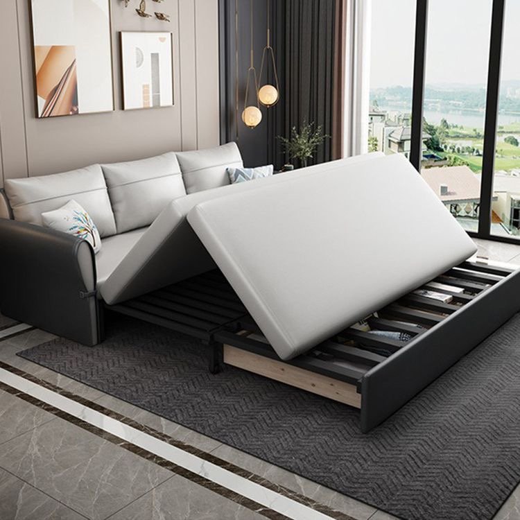 Comfortable Home Furniture Hotel 3 seat Wood Frames Fabric Leather Living Room Folding Sofa Bed with Storage