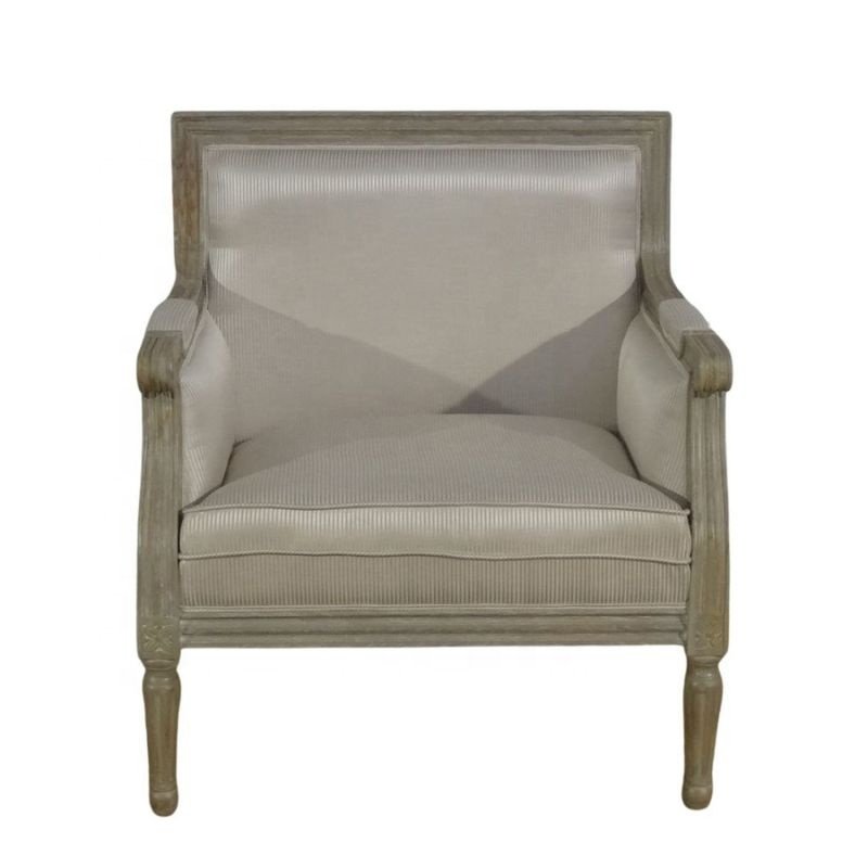 Louis Philippe Armchair Teak Wood Living Room Furniture French Style Sofa Set with Wooden Coffee Table Designed for Classic Home