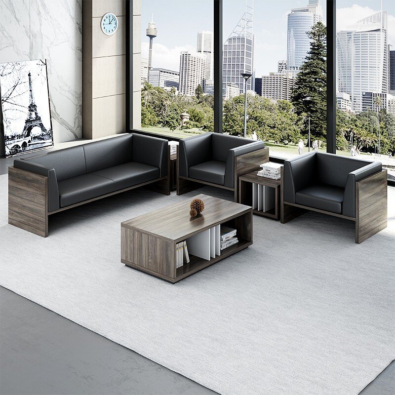 Modern Nordic Design Modular 2-Seater Leather Office Sofa Set European Style Hotels Schools Home Offices Commercial Reception