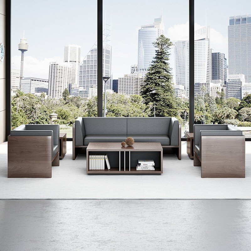 Modern Nordic Design Modular 2-Seater Leather Office Sofa Set European Style Hotels Schools Home Offices Commercial Reception