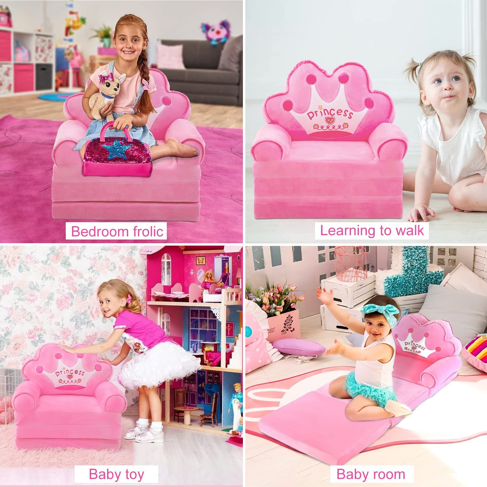 Super Soft Nugget Kids Folding Sofa Cover High Density Children Gifts Children Indoor Simple Sofa Couches Sleeper Chair