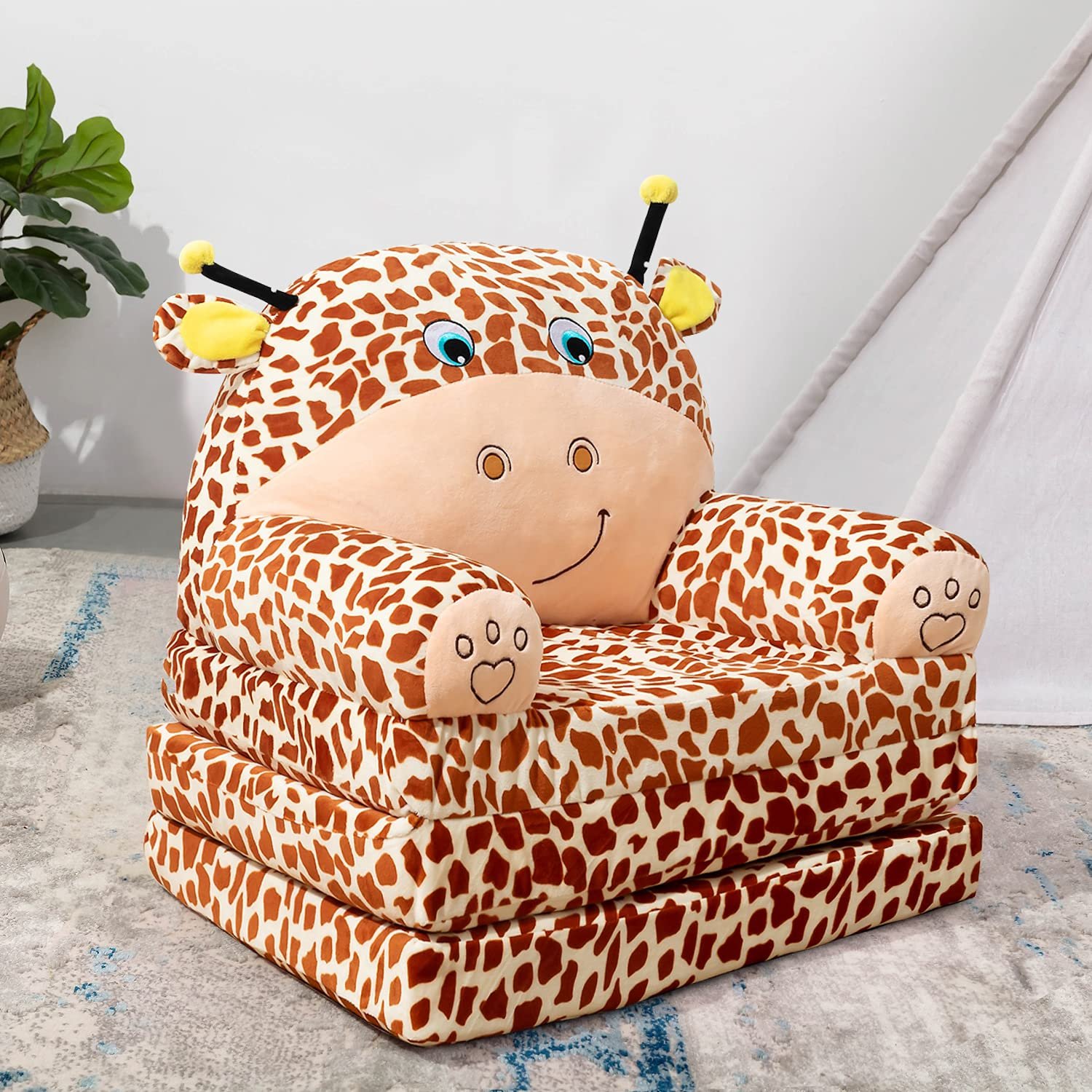 Super Soft Nugget Kids Folding Sofa Cover High Density Children Gifts Children Indoor Simple Sofa Couches Sleeper Chair