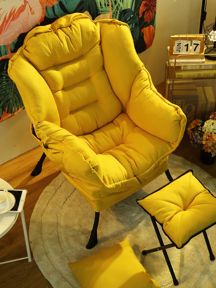 Modern minimalist home lazy sofa living room bedroom single sofa chair leisure balcony back recliner
