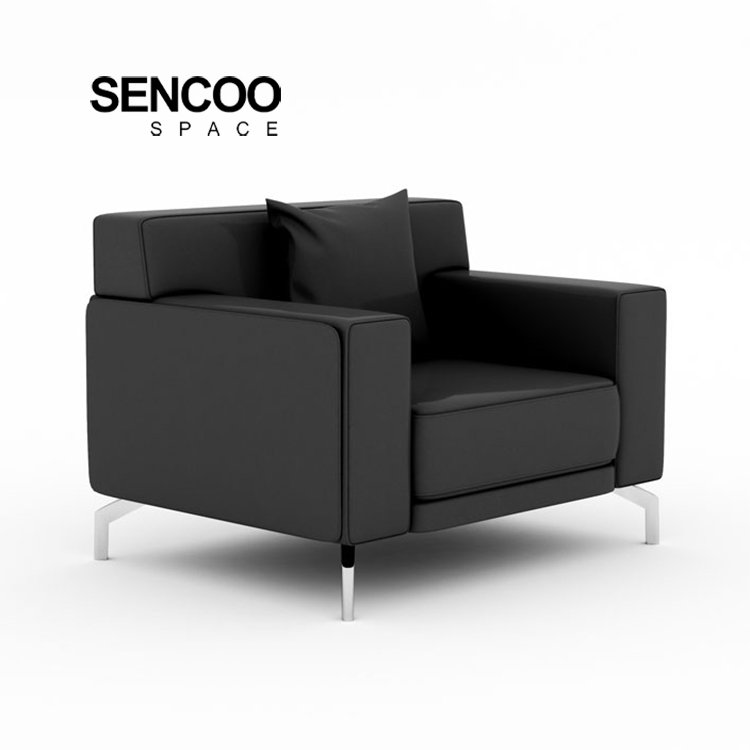 Sencoo commercial furniture home office sofa company reception waiting area leather leisure sofa set