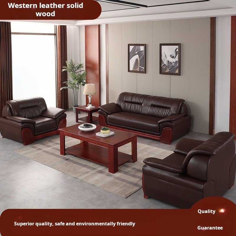 High Quality Cheap Solid Wood Leather U-Shaped Irable High Density Seat Box Office Sofa