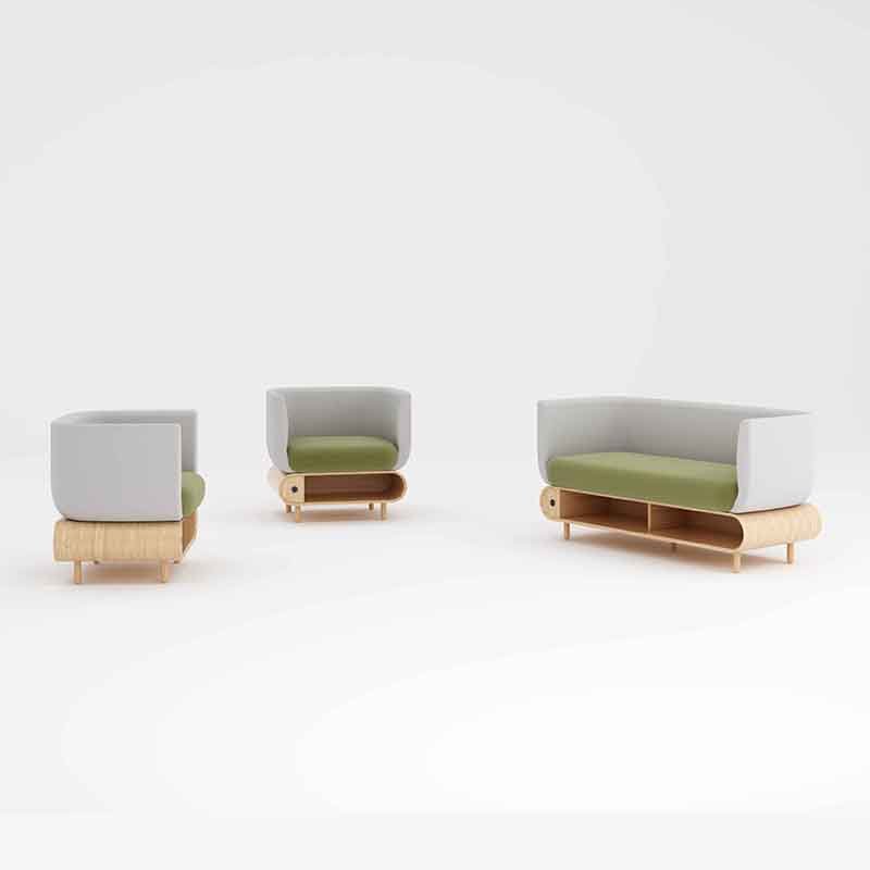 Office Public Space Area 2+1+1 USB Charging Sofa Set Combination Sofa office sofa