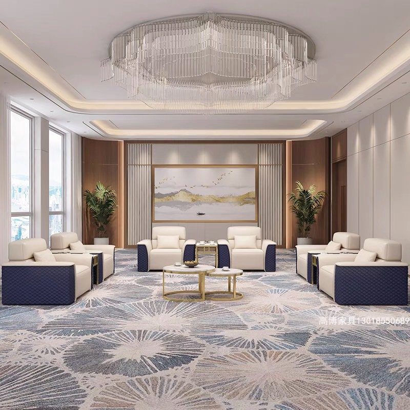 Modern Light Luxury Single Seat Office Sofa for Lobby VIP Business Reception Negotiation Meeting in Private Space