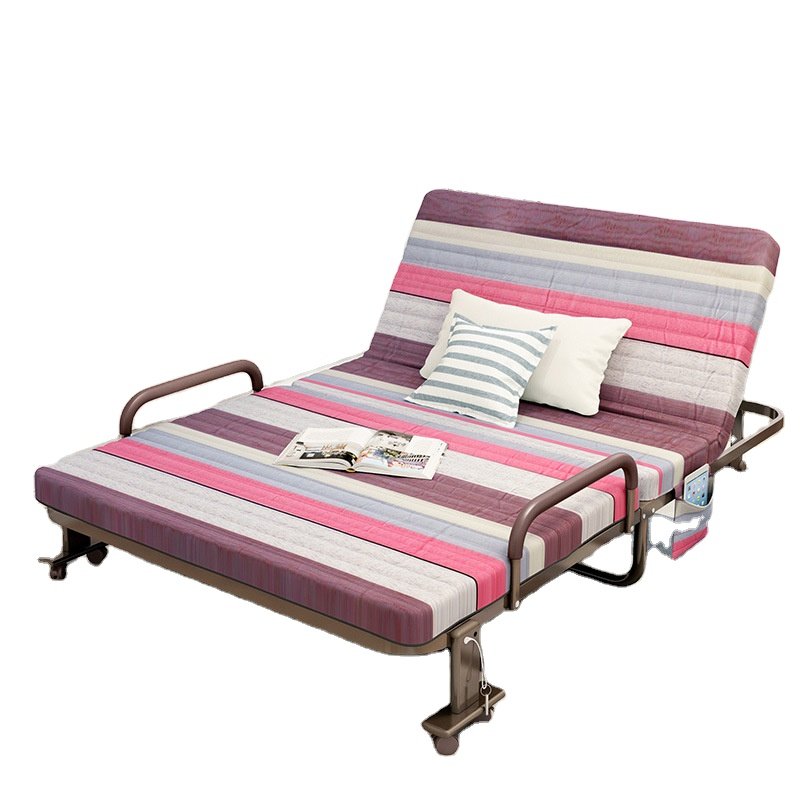 Wholesale Single Double Size Office Lunch Break Metal Folding Bed Frames Adult Single Bed Iron Bed living room furniture