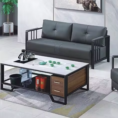 Modern leather Office Sofa Set Convertible for Home Office Hospital Apartment Gym Mall office sofas