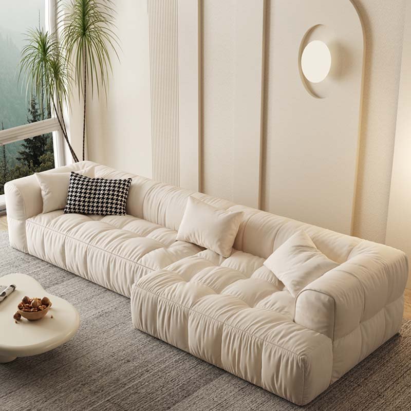European American Style Manufacturer Soft Seat Set Design White Velvet Fabric Modular Upholstered Sofa