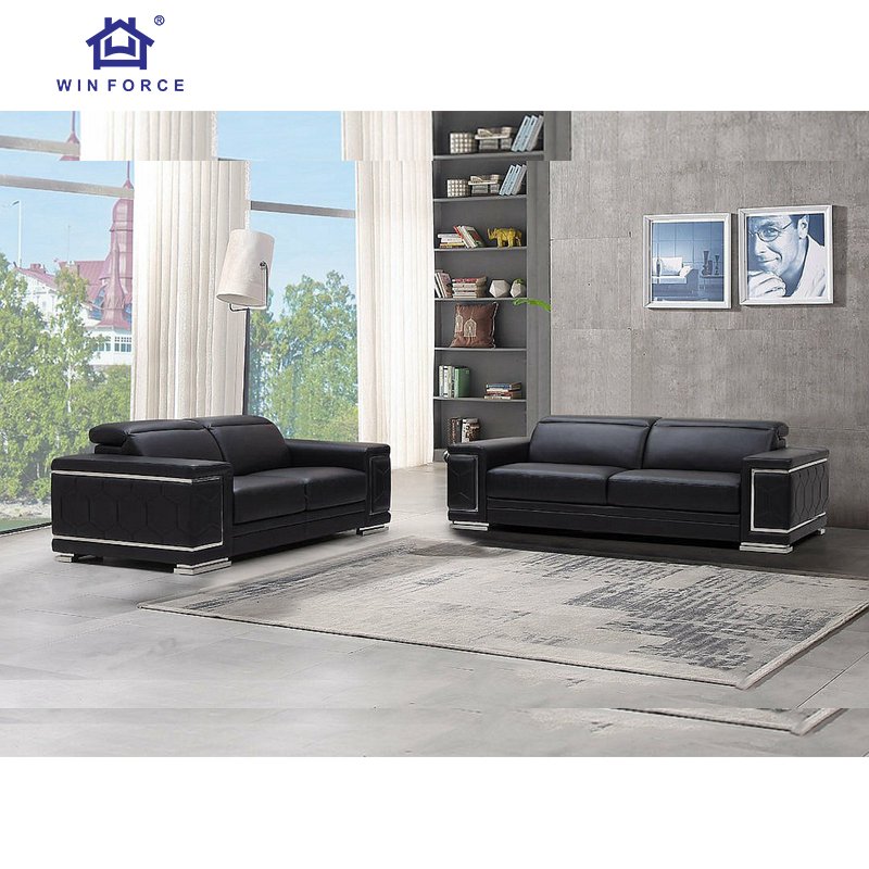 Winforce Luxury Leather Office Sofa Furniture Modern Office Sofa Set Simple Adjustable Backrest Wood Living Room Sofa