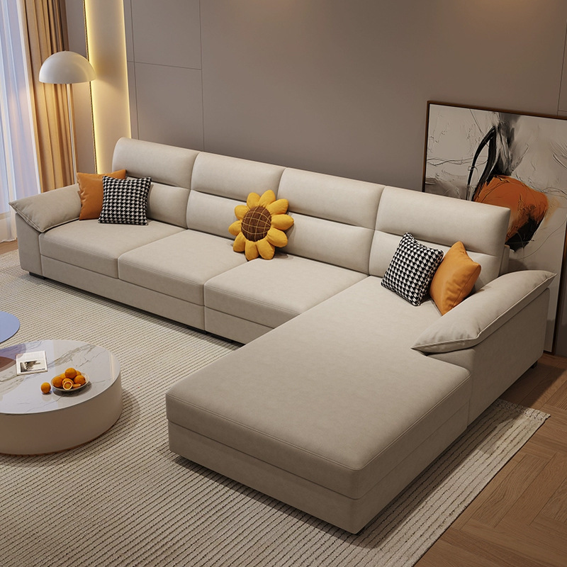 Modern Design Living Room Furniture Luxury Multifunctional U-Shaped Sofa Set Fabric Corner Sofa With Usb Speaker 7 Seater Sofa