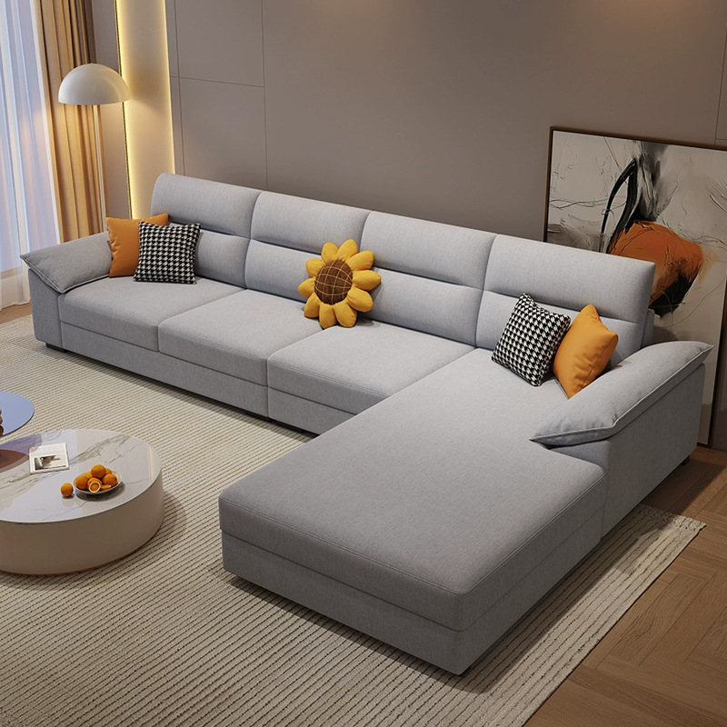 Modern Design Living Room Furniture Luxury Multifunctional U-Shaped Sofa Set Fabric Corner Sofa With Usb Speaker 7 Seater Sofa