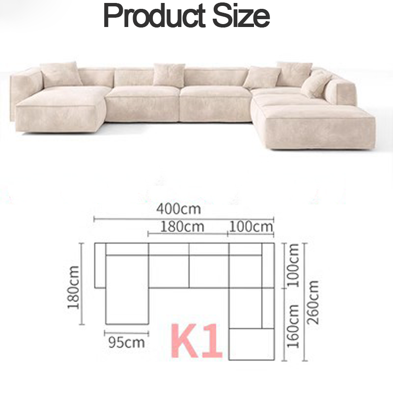 Leisure Velvet Fabric Sofa Sectional Sofa Double-sided Sofa Modern Large Family 1, 2, 3 Customized Foam Couch Living Room Sofa
