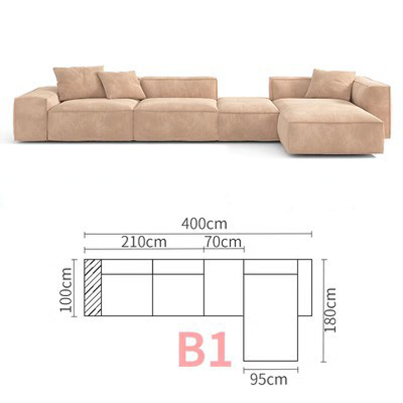 Leisure Velvet Fabric Sofa Sectional Sofa Double-sided Sofa Modern Large Family 1, 2, 3 Customized Foam Couch Living Room Sofa
