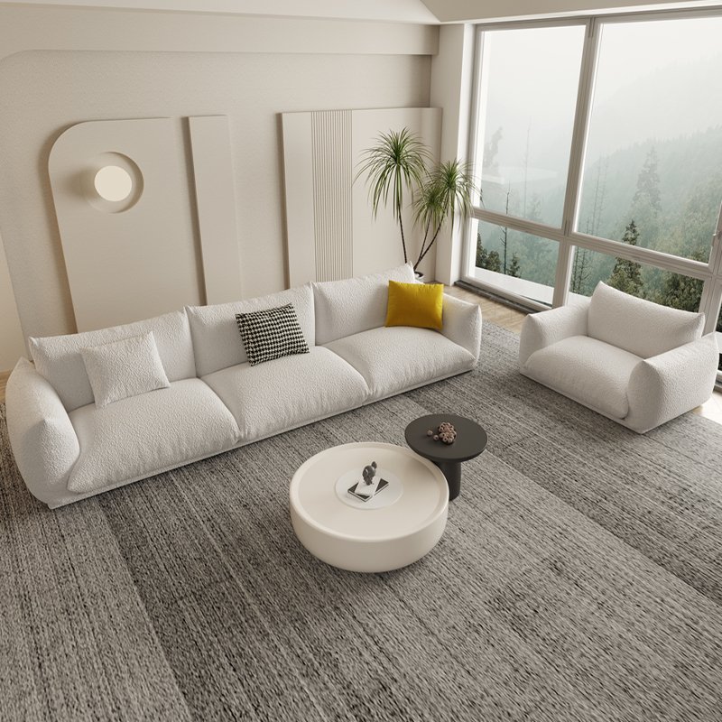 Simple Style Living Room Furniture Set Apartment Home Fabric Couch European Comfortable Soft Small Leathaire Sofa