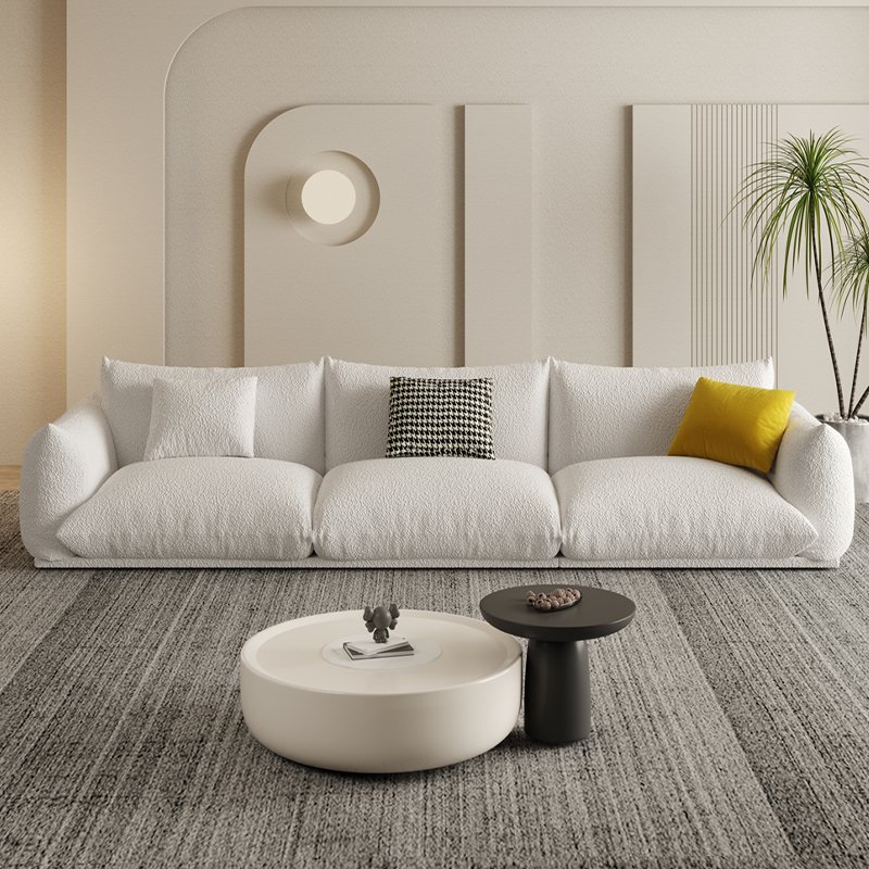 Simple Style Living Room Furniture Set Apartment Home Fabric Couch European Comfortable Soft Small Leathaire Sofa