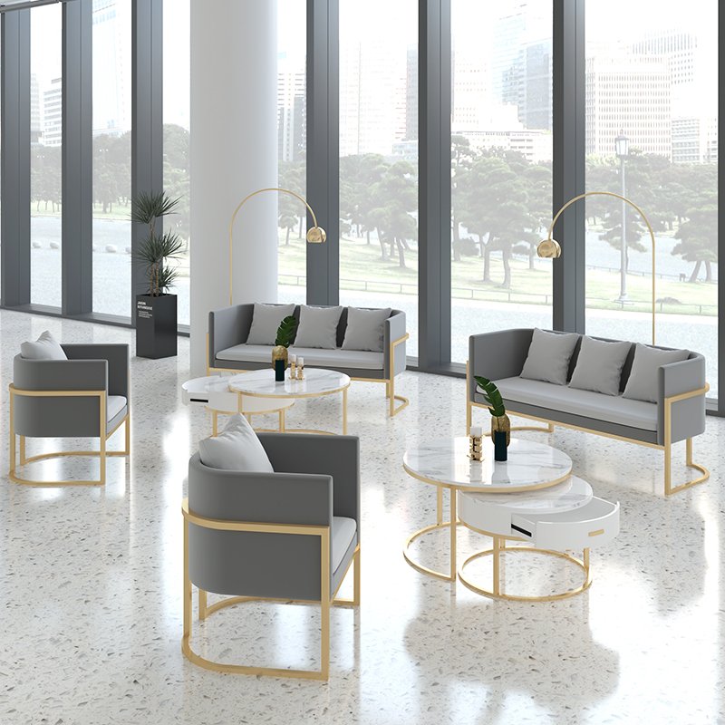 Modern Reception Waiting Chair Living Room Sofa Bench Salon Furniture Pink Waiting Sofa With 3 Seats
