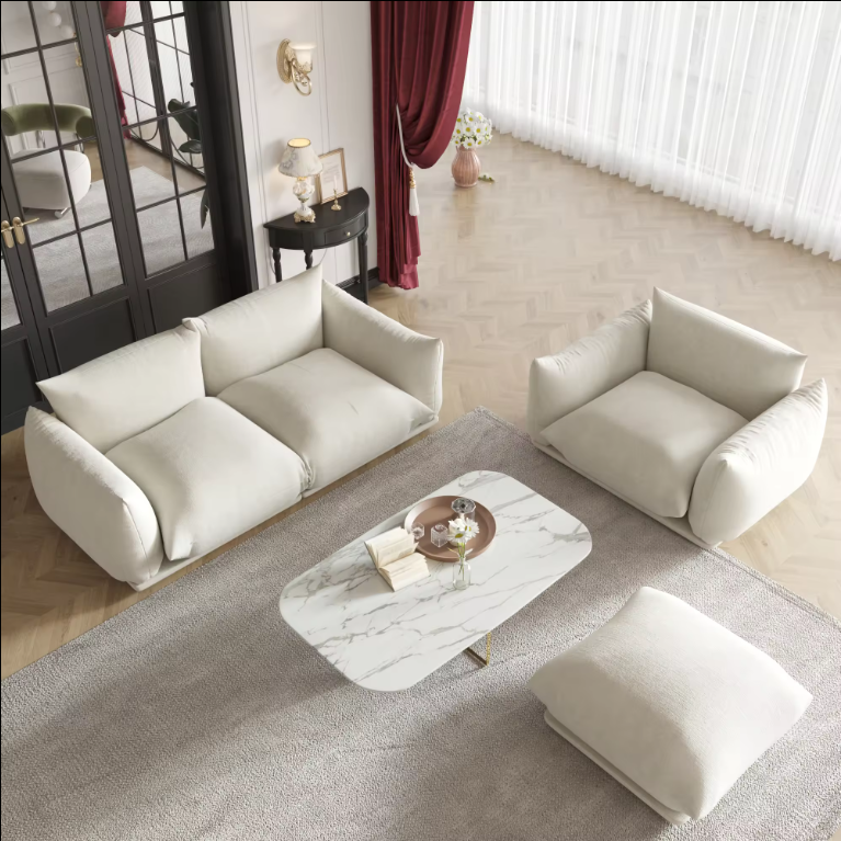 Chenille Fabric Modern Home Office Seating Modular Couch Set Living Room Sectional Sofas