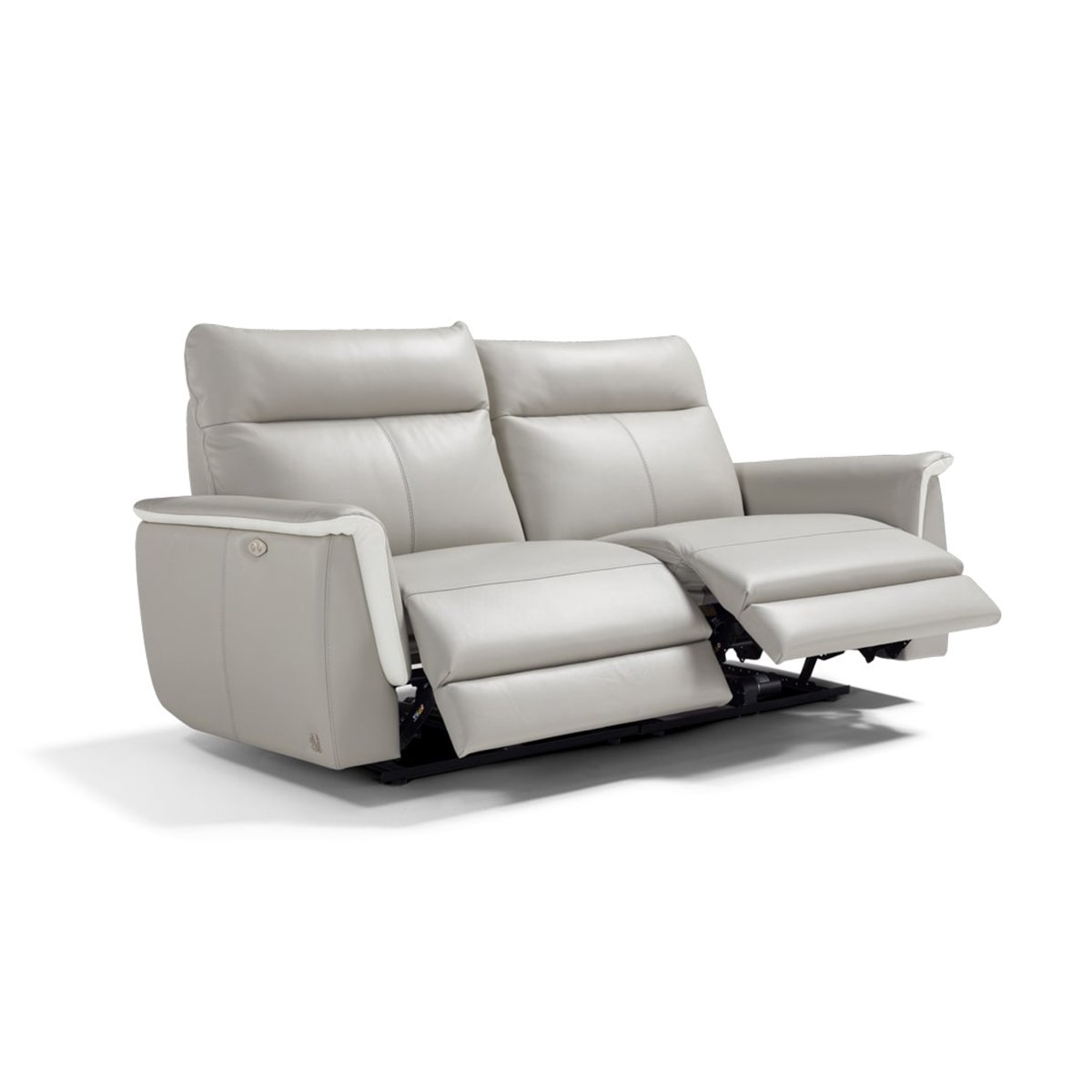 Best Italian Two Seater Sofa with Two Electric Recliner Two Motors Sofa Leather Upholstery