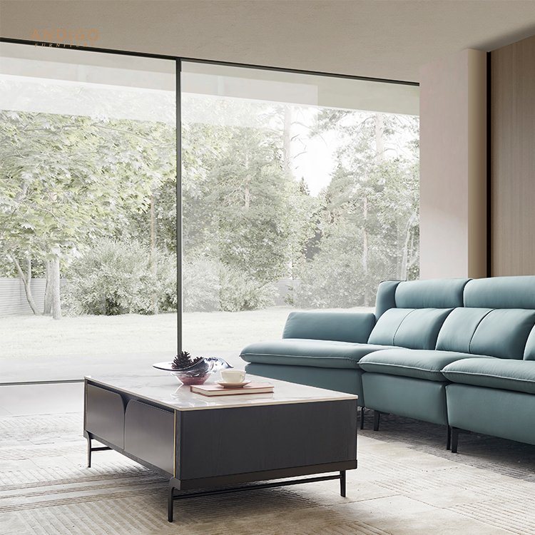 Modern Leather Sofa Corner Simple Living Room Italian Luxury Leather Sofa L Shaped Sectional Couch