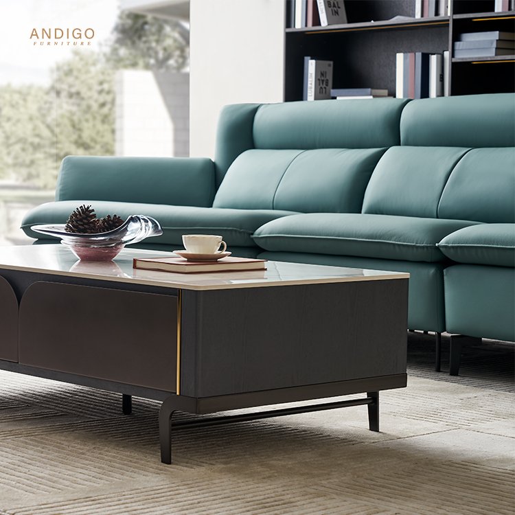 Modern Leather Sofa Corner Simple Living Room Italian Luxury Leather Sofa L Shaped Sectional Couch