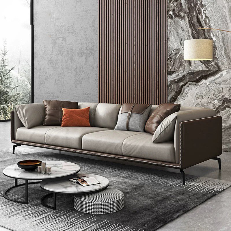Luxury Office Furniture Design Modern Design High End Office Sofa Set 1+1+3 Living Room Leather Office Sofa Set