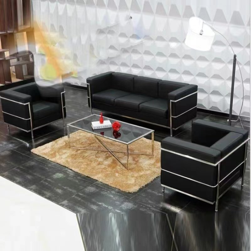 Office PU Cafeteria Material Leather Furniture Modern Sofa (ZB-F614-1)