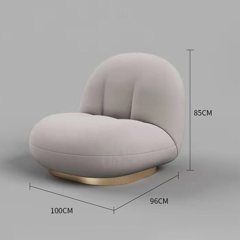 Small Size Modern Creative Curved Linen Sofa Set for Apartment Creamy Living Room & Hotel Made of Leather & Wood