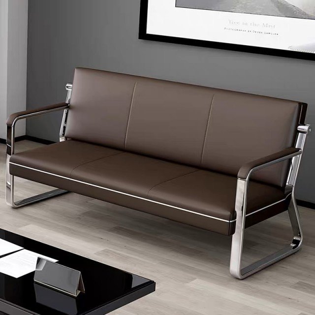 Customized Durable Wholesale 3 seater Commercial furniture leather Public office reception waiting sofa